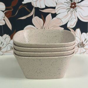 Naturally Danny Seo Beige Pink Speckled Sustainable Bamboo Fiber Bowls Set of 4